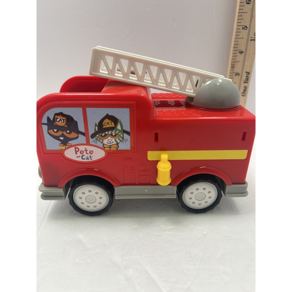 Pete The Cat Red Fire Truck Toy Small Plastic Vehicle Kids Fun Play Cute Ladder